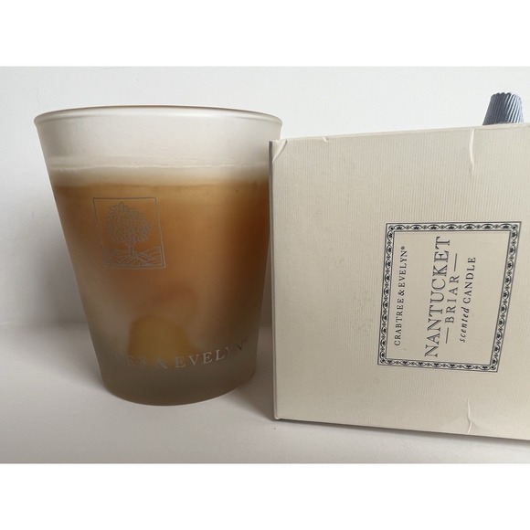 Crabtree & Evelyn Nantucket Briar Scented Candle White New In Box Glass - Picture 2 of 3